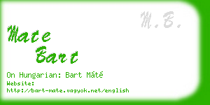 mate bart business card