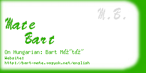 mate bart business card
